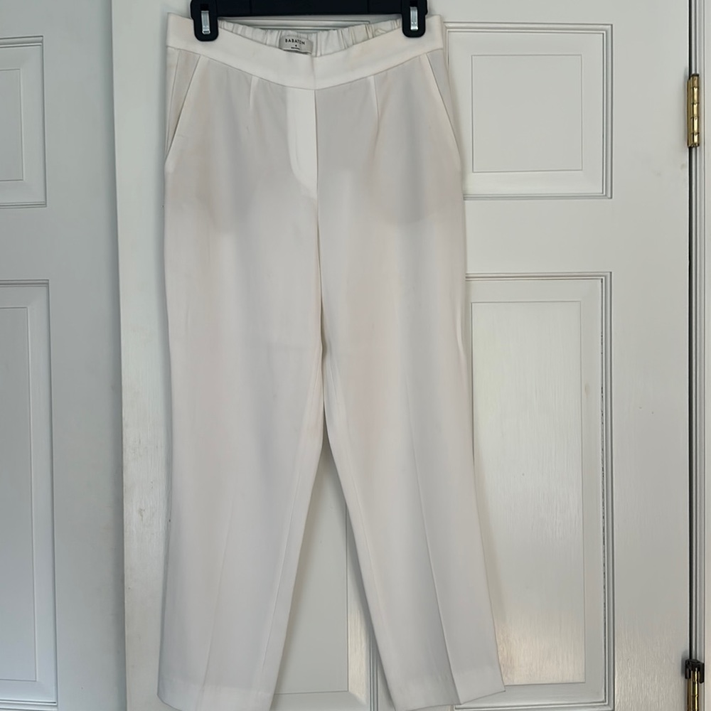 Aritzia Babaton White Silky Trouser 4